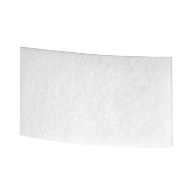 Vanguard G4 Pre-Filter: Pack/5 features a plain white, slightly curved rectangular sheet of fibrous material designed to capture large debris, enhancing air filtration and extending the life of your particle filter.