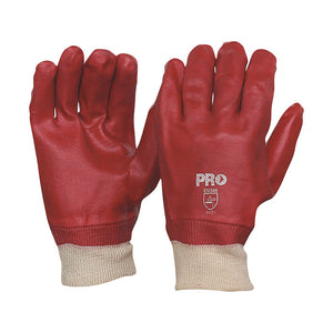 Pro Red PVC Knit Wrist Gloves: 27cm image