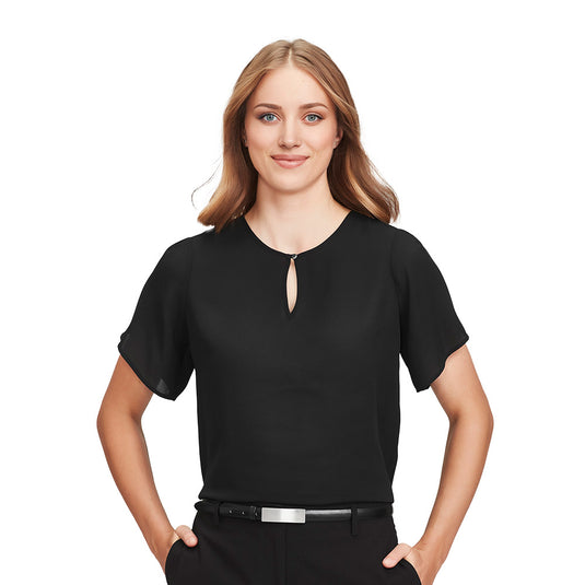 Biz Vienna Womens Short Sleeve Blouse