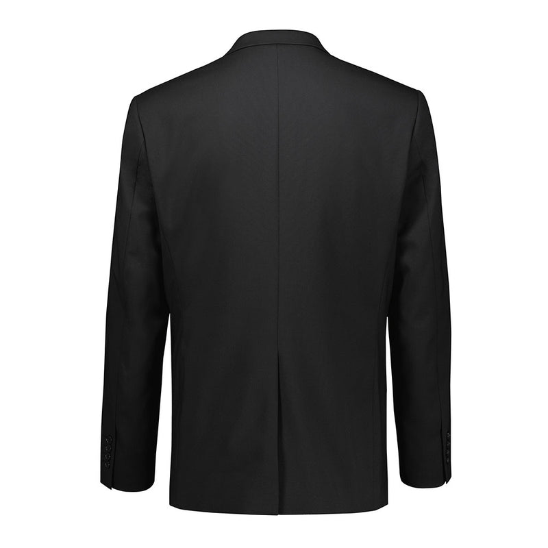 Load image into Gallery viewer, Biz Mens Renew City Fit Jacket, showcasing a tailored back view with a center vent and visible sleeve buttons, crafted from easy-care fabric for versatile, sophisticated suiting. Ideal for modern, active lifestyles.

