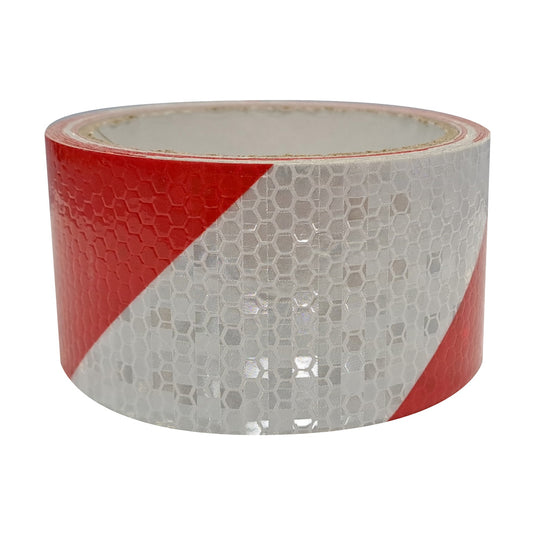 Reflective Tape, Red/White: 48mm x 5m