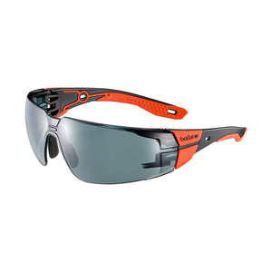Bolle Rush+ 2.0 Black/Red Frame Safety Glasses: Smoke Lens image