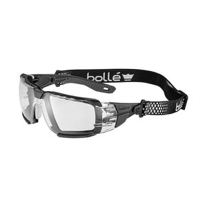 Bolle Rush+ 2.0 XP Sealed Black/Grey Frame Safety Glasses: Clear image