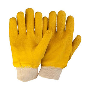 Yellow Latex Fully Coated Knit Wrist Glove image