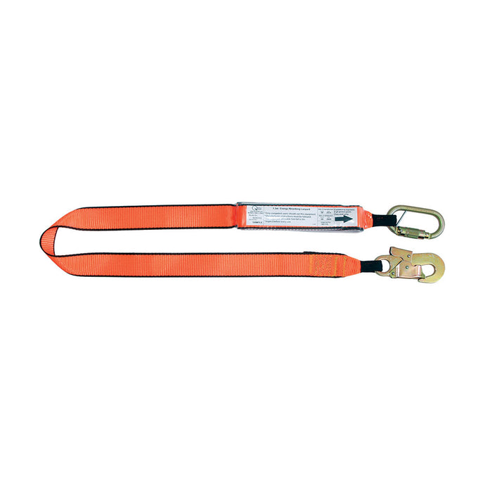 QSI Single Leg Lanyard with Carabiner & Snap Hook: 1.5m