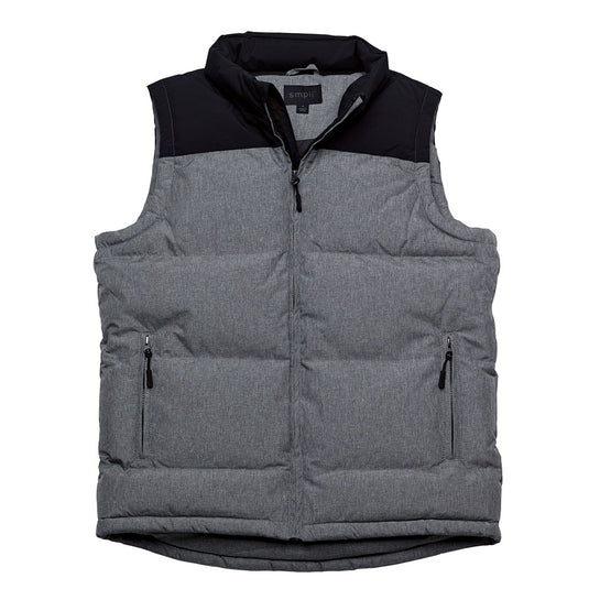 Axle Puffa Vest, Grey Melange/Black