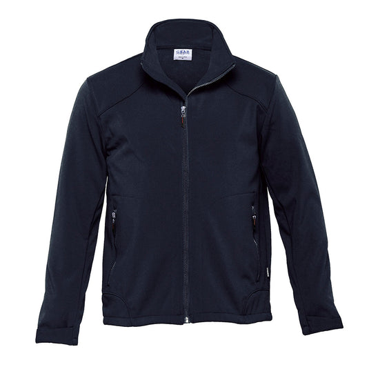 Summit Zip Microfleece Jacket with stand-up collar, two-way zipper, and adjustable Velcro cuffs. Features zippered side pockets and internal storm flap, emphasizing water repellence and wind resistance, ideal for safety-focused work environments.