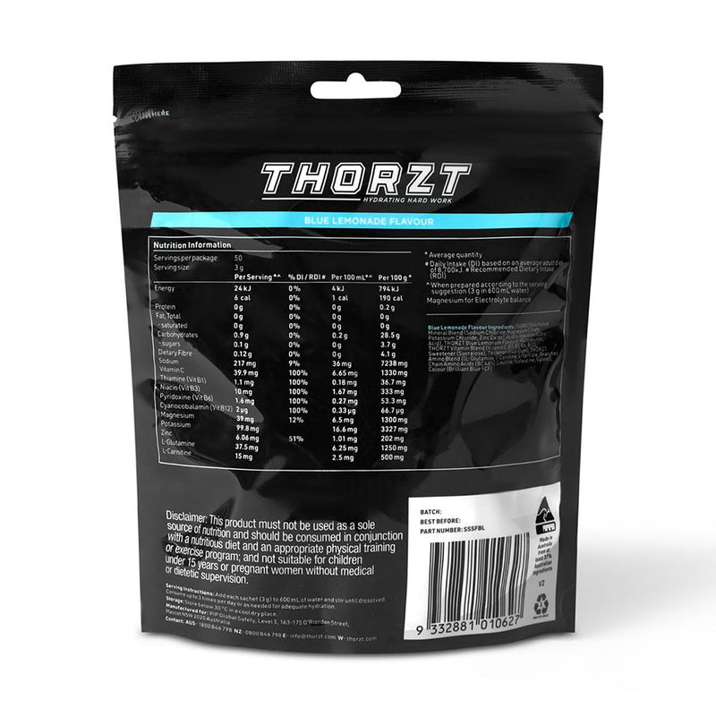 Load image into Gallery viewer, Thorzt Solo Shot Sachet, Blue Lemonade: Pack/50
