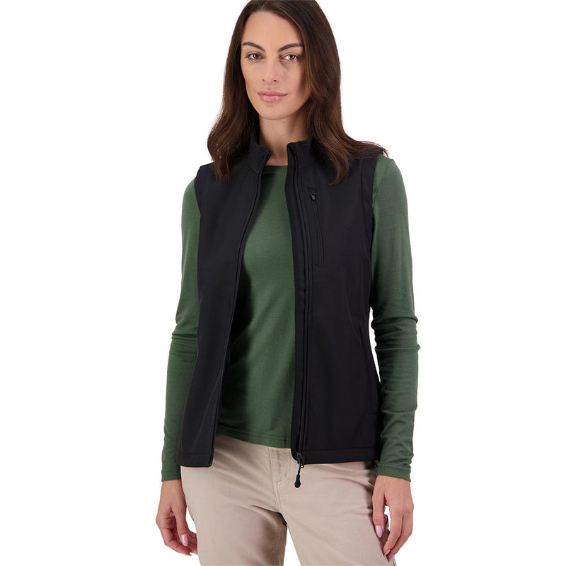 Load image into Gallery viewer, Swanndri Redwoods Womens Softshell Vest, Black
