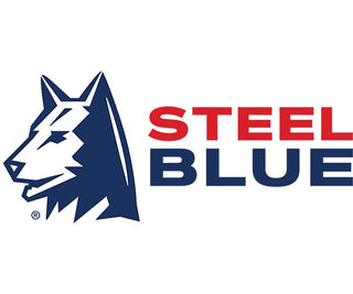 Steel Blue Work Boots Logo. Steel Blue are an Australian work boot brand known for their comfortable and high quality work boots.