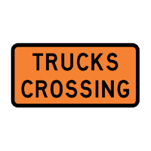 Trucks Crossing Reflective Road Sign 900 x 450 Aluminium image