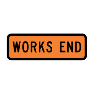 Works End Reflective Road Sign 900 x 300 Aluminium image