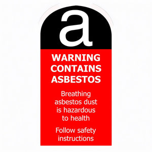 'Warning Contains Asbestos' Self Adhesive: 125 x 245mm image