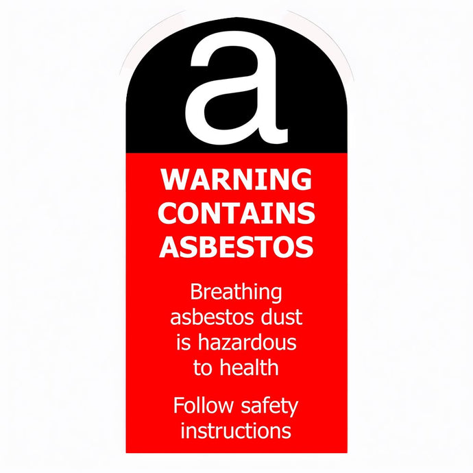 'Warning Contains Asbestos' Self Adhesive: 125 x 245mm