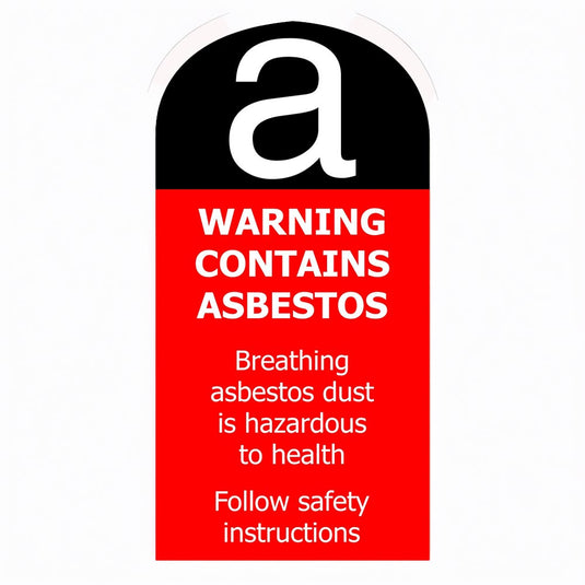 'Warning Contains Asbestos' Self Adhesive: 125 x 245mm