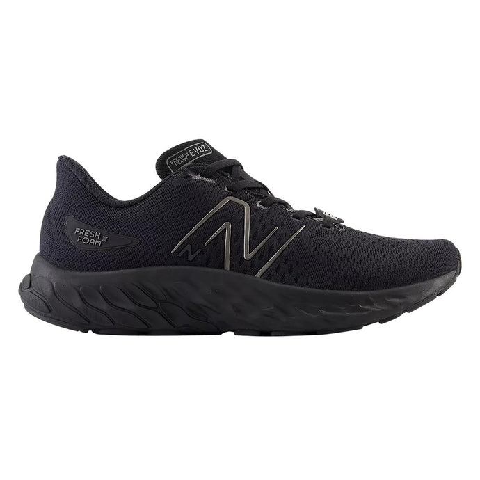 New Balance EVOZ SR 3 Women's Non-Safety Shoe in black, featuring Fresh Foam X cushioning, mesh upper, and slip-resistant outsole. Ideal for daily comfort and safety with superior traction and oil resistance.