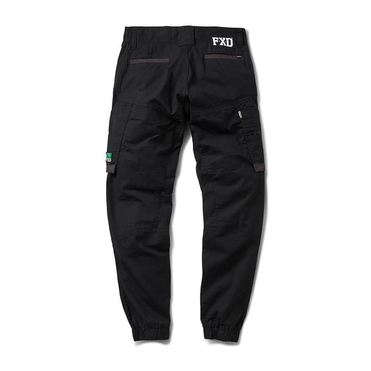 FXD WP-8W Women’s Cuffed Stretch Ripstop Work Pants feature multiple pockets, elasticized cuffs, and reinforced panels, ideal for active work environments, embodying Active Safety’s commitment to durable, flexible workwear.
