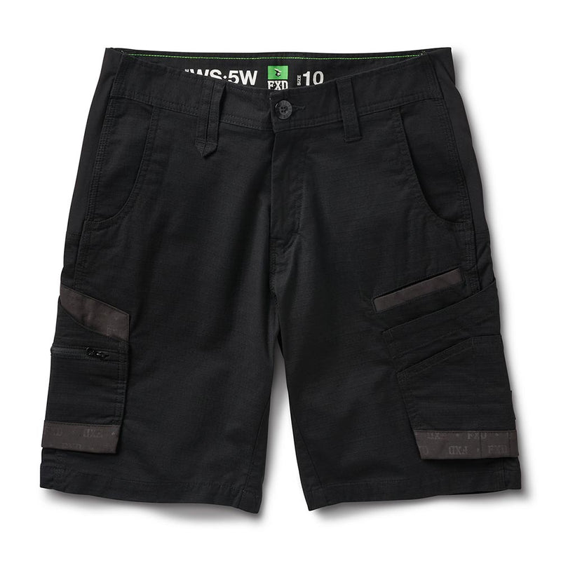 Load image into Gallery viewer, FXD WS-5W Women’s Work Short features multiple utility pockets, including a zippered leg pocket, double weave flex hip panels, and a button-and-zip fly, ideal for safety and work environments.
