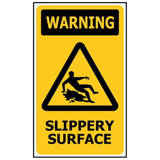 Warning Slippery Surface ACM Sign: 240 x 340