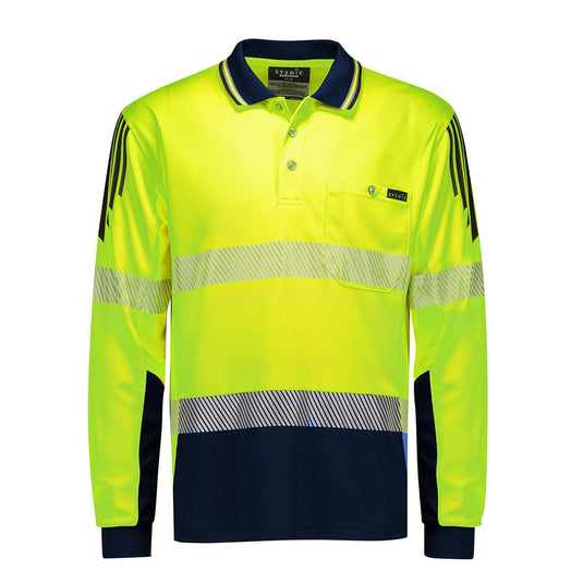 Syzmik Hi Vis Flux Segmented Tape Long Sleeve Polo