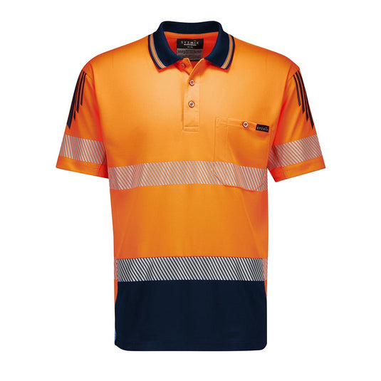 Syzmik Hi Vis Flux Segmented Tape Short Sleeve Polo