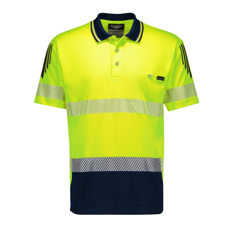 Load image into Gallery viewer, Syzmik Hi Vis Flux Segmented Tape Short Sleeve Polo
