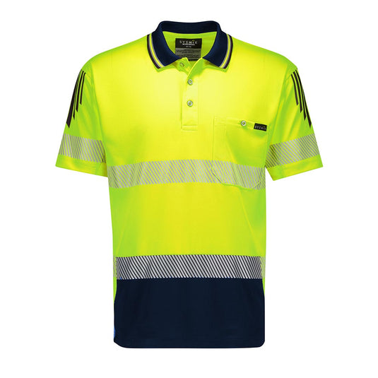 Syzmik Hi Vis Flux Segmented Tape Short Sleeve Polo