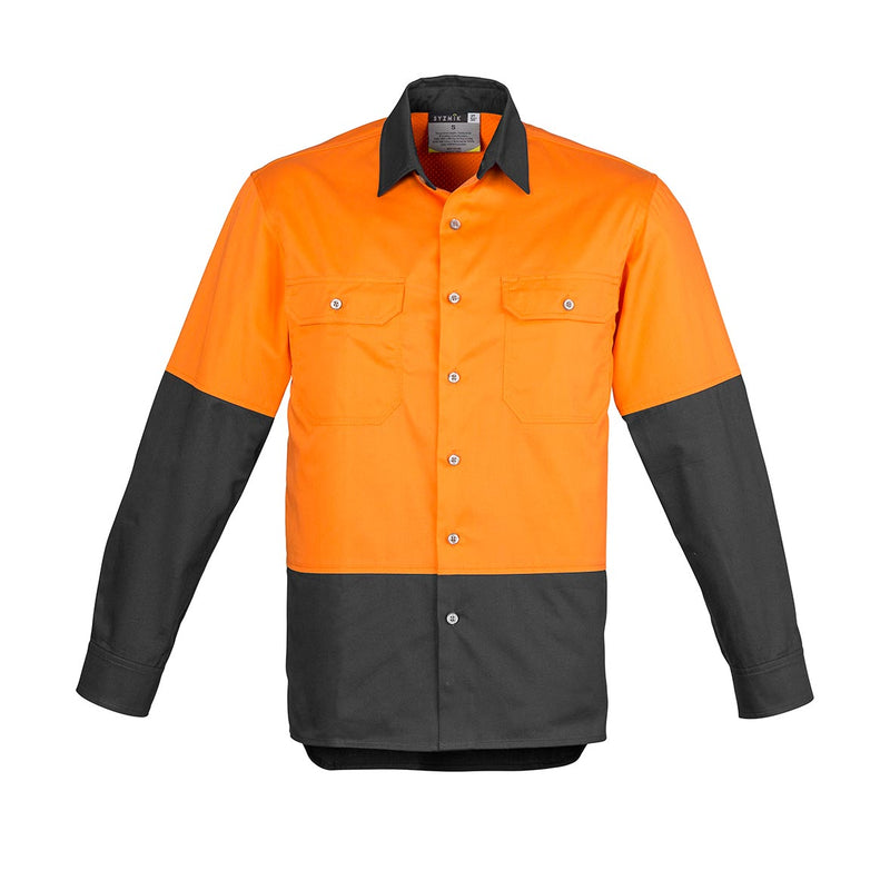 Load image into Gallery viewer, Syzmik Hi Vis Spliced Industrial Long Sleeve Shirt
