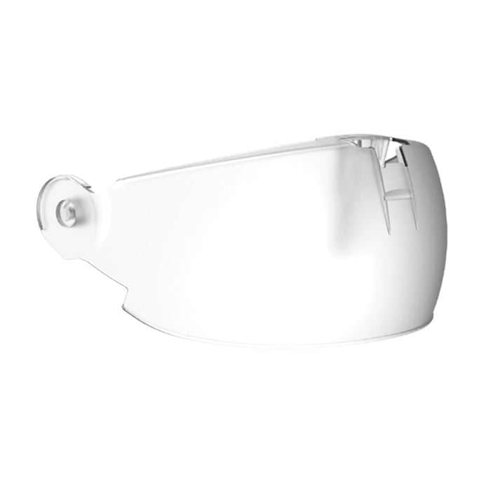 Apex X2 Visor Protector for KA1 Helmets displayed with its pivot mount, showcasing its durable polycarbonate design, ideal for preventing scratches and damage during storage or transport.