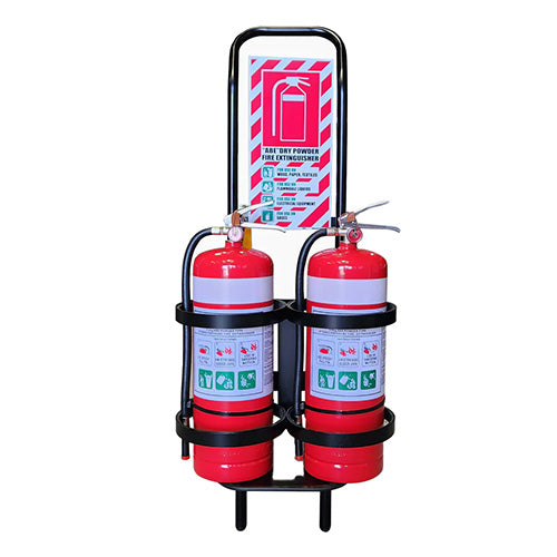 Portable 9kg Double Extinguisher Trolley