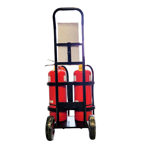 Portable 9kg Double Extinguisher Trolley