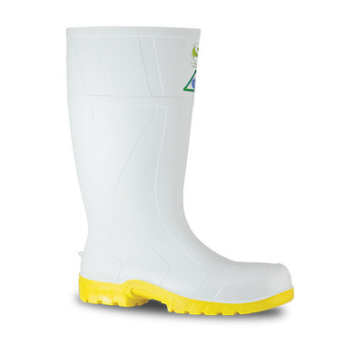 Bata Safemate Gumboots, White/Yellow