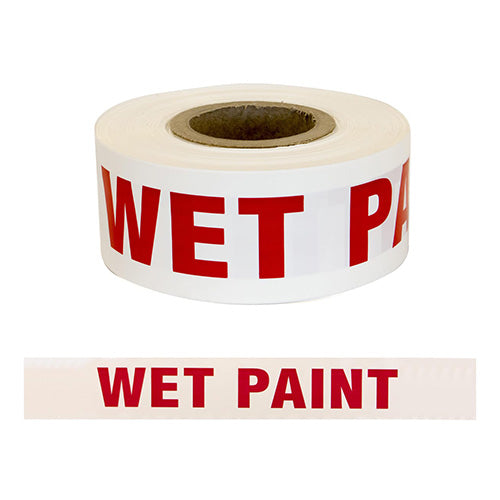 Wet Paint Warning Tape, Red/White: 250m