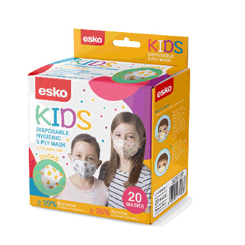 Kids Disposable 3 Ply Mask: Box/20 (Ducks)