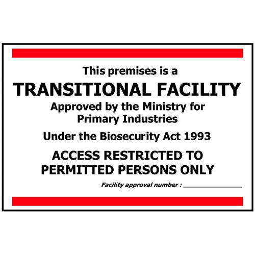 Transitional Facility Sign: 340 x 240 ACM