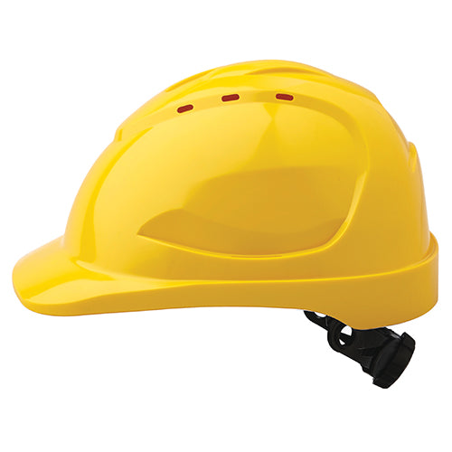 Pro V9 Vented Ratchet Hard Hat: Yellow