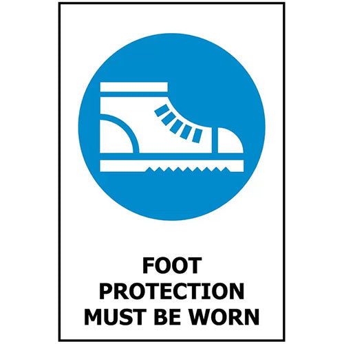 Foot Protection Must Be Worn Sign: 240 x 340 ACM