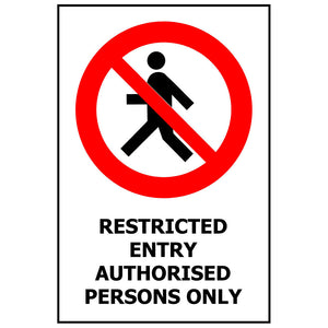 Restricted Entry Authorised Personnel Only Sign 240 x 340 ACM image