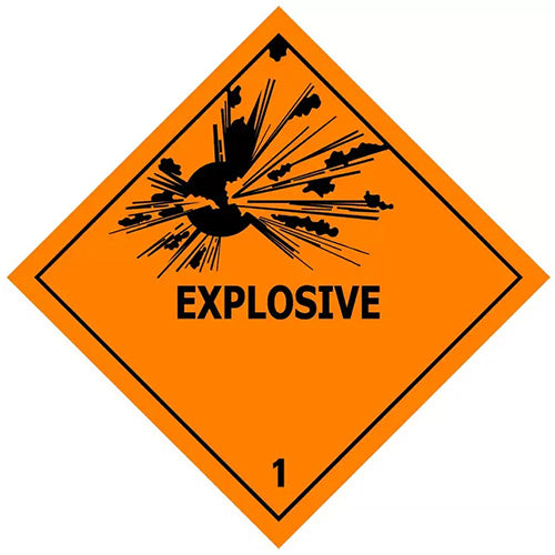 Explosive Class 1 Sign: 295 x 295 PVC