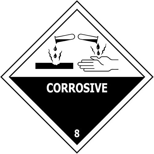 Corrosive Class 8 Sign: 295 x 295 PVC