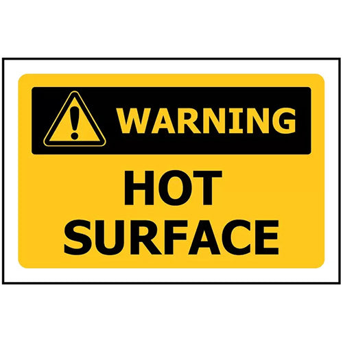 Warning Hot Surface Sign: 600 x 480 ACM