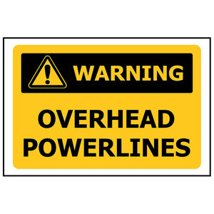 Warning Overhead Powerlines Sign 600 x 480 ACM image