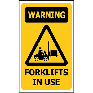 Warning Forklifts In Use Sign: 480 x 600 ACM image